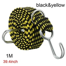 자동차 고정 스트랩 후크 신축성 고무 로프 캐리어 루프랙, 1개, black yellow-1M