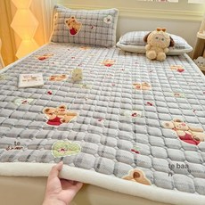 얇은토퍼 미끄럼 방지 겨울 가을 시트 싱글, 1cm, 허그 베어