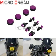 할리 로우 라이더 S Memphis 쉐이드 로드 워리어 T25 볼트 나사 부싱 인서트 페어링 마운트 키트 윈드 스크린 핸드 가드, 09 Purple Fairing Set