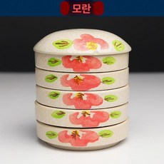 세라믹 물감 파레트 5단 도자기 동양화 접시 팔레트, 1개, 피오니, 기본 색상