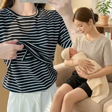 수디바 캡내장 반팔 수유복 홈웨어 외출 수유복 상의