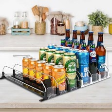 타오진 편의점 냉장고 캔 음료 정리 디스펜서 음료수 자동정렬 트레이, 블랙