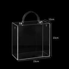 壓克力方形手提盒 手把DIY組裝 紅書款 永生花展示盒 全透明展示盒, 小號｜手把款⚠️超取只能一個