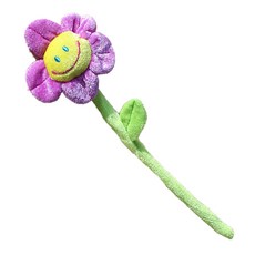 스마일 꽃 인형 조화 (한송이), 1개, 보라