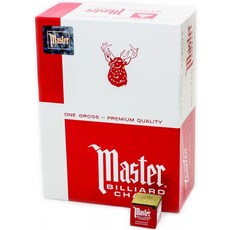 209284 Master 당구 분필 144개 큐브 팩 골드 보호 상자 포함 - 큐 팁에 부드럽고 균일한 코팅을 위한 전문 분필 남성용 당구대 액세서리 선물