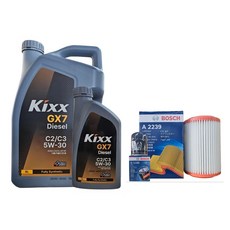 봉고3 디젤 엔진오일세트 킥스 GX7 C2/C3 5W30 O1188-A2239, 7L, 5W-30, 1세트