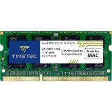 Timetec 4GB 애플 호환 DDR3 1067MHz / 1066MHz PC3-8500 CL7 듀얼 랭크 맥북 맥 북 프로 아이맥 맥 미니 (2008년 하반기/중반/2009년