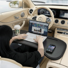 에버올 차량용 테이블 접이식 거치대, 검정, 1개