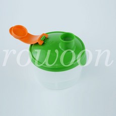 타파웨어 3칸 분리 분유 케이스 휴대분유통 분리간식통 양념통 알약통, 1개, 그린