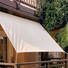 빗물 그늘막 차광막, 4x5m, 오프화이트 차양막 곡선가장자리