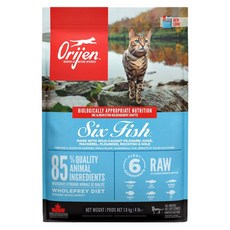 Orijen 歐睿健 全齡貓 無穀配方 乾飼料, 六種鮮魚, 1800g, 1袋