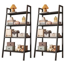 Tiger Pavilion 사다리꼴 수납 선반 4단 대형, 블랙, 2개