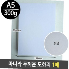 도화지 마니라 두꺼운 마분지 미술 종이 300g A5 SOW6B9F38, 본상품