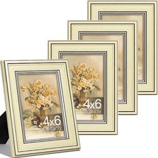 Vittanly 27.9 x 35.6cm(11 x 14인치) 사진 액자 4개 세트 벽 마운트용 빈티지 사진 프레임 매트 포함 디스플레이 20.3x25.4cm(8x10인치), 베이지