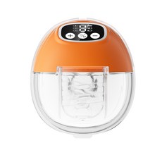 智能大吸力隱藏式穿戴式免手扶電動吸奶器母嬰產品產後, 1個, 橙色(中文版):1個