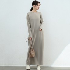 기모 원피스 잠옷 임산부 여성 편안한 홈웨어 봄 가을 겨울 플리스 안감 롱 드레스