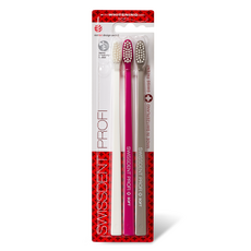 [스위스덴트] 0.15mm 미세모 화이트닝 칫솔 트리플팩(화이트+핑크+그레이 3개), 1개, 3개입