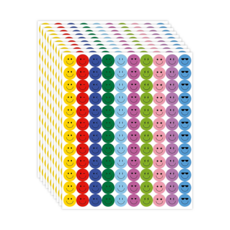 스노벨 1200pcs 스마일 원형 칭찬 스티커, 1세트, 혼합(S285) 1200매