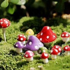 실내외 화분 꾸미기 버섯 조형물 여러개 세트 이끼 테라리움 장식 소품 정원, 1개, 버섯8개세트 BL00514