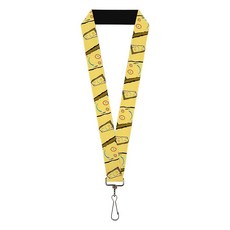 Buckle-Down Warner Bros. Animation Lanyard Ed Edd N Eddy Plank Smiling Face 노랑 Elastic 소장용 피규어 성, Youth (22"-32")