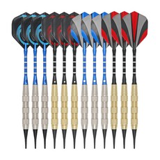 shangren 12pcs 다트 다트 세트 전자 다트판 파티 홈 야외 실내 게임을 위한 추가 팁 샤프트가 있는 소프트 팁 다트, 12.2cm, 철, 유형 1, 1개