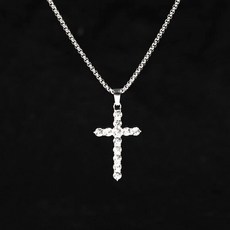 십자가목걸이 남성용 힙합 스타일 큐빅 크로스 체인 패션 주얼리 데일리 착용 가능
