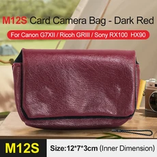 소니 RX100 RX90 HX100 LX10 Ricoh G7XII GRIII CCD 용 카메라 가방 렌즈 파우치 보관 가방 보호대 소프트, 04 S-Dark Red, 1