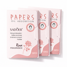 프리미엄 기름종이 유분 흡수 피지 제거 로즈향기 블로팅 페이퍼 얼굴 번들거림 케어, 3개, 100매입