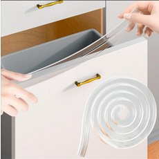 주방 캐비닛용 캐비닛 보호대 도어 가장자리 PVC 서랍 마모 갈라짐 변색 범퍼 투명 두께 34인치 길이 23인치, Clear, 23" Length-For, 1