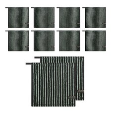 호텔컬렉션 스트라이프솔리드34 핸드타올 고리 손수건, 검정, 10개