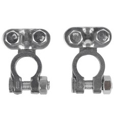 범용 자동차 캐러밴 밴 배터리 대 2PCS 12V 레저 터미널 한 클램프 MOTORHOME에 커넥터, Silver