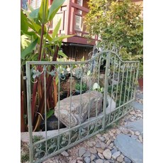 철제 빈티지 대문 아치형 차고문 엔틱 철재대문 별장 게이트 야외 장미 울타리 휀스 펜스, 빈티지그린, 대, 1개