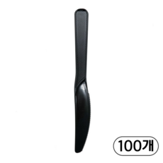 생활엔 데일리핏 일회용 나이프 16.8cm_블랙_개별포장, 1개, 100개