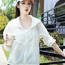 besteffie 여성 여름 방수 자켓 가벼운 소재 후드 디자인 자외선 차단 레저 아우터 K81