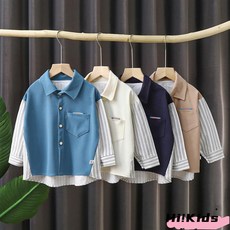 90-150CM 男童長袖襯衫，秋季新款長袖白色襯衫，中兒童秋款上衣H6