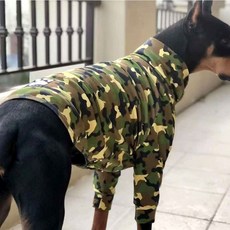 福媽寵物 狗狗刷毛加絨高領衣，保暖彈性，適合中大型犬, 1個, 迷彩綠