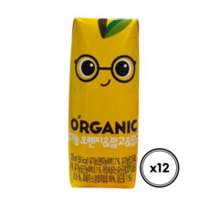 롯데칠성음료 오가닉 오렌지 & 망고 & 당근 주스, 125ml, 12개