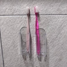 투명 전동 칫솔걸이 욕실 벽면 부착형 홀더