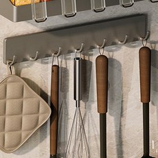 KCJ 무타공 주방 조리도구 걸이 7구, 1개, 그레이