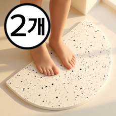 유누엔 빨아쓰는 규조토 매트 욕실발매트, 2개, 화이트