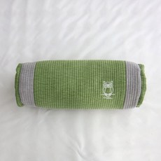 아르떼베딩 부엉이 풍수 자수 경추 목 메밀베개, 1개, 부엉이 원형 메밀베개(그린)