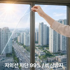 현대 SOLAR 투명 자외선 차단 창문필름 안전필름 비산방지 유리 시트지, CLEAR 4MIL S