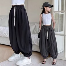 賣場優選童裝 女童防蚊褲 女童薄款褲子寬鬆2025夏季冰絲運動褲防蚊褲中大童束腳燈籠褲長褲