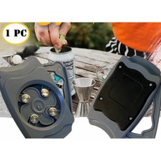 Go Swing 易拉罐開罐神器，便攜式啤酒飲料多功能開瓶器，光滑邊緣省力，輕鬆開啟，廚房露營野餐必備, 1個, 藍色
