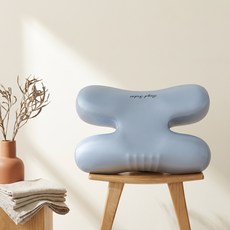 텍스스테드 팔자주름 방지 귀눌림방지 베개 아이스 실크 옆잠 메모리폼 베개, 블루
