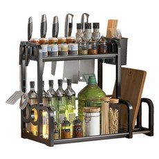 에스와이라이프 모던 주방 수납정리대 탕비실 정리대 양념정리대 다용도수납함, 블랙