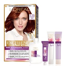 로레알파리 엑셀랑스 듀오크림 나눠쓰는 새치염색 염모제, 5.35호 라이트 웜 브라운, 1개
