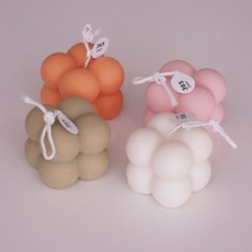 JM대박상점 캔들 켄들 향초 미니 큐브 휴식 홈데코 심플 모던 포인트, 아이보리