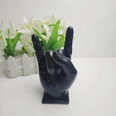 락 핸드 드럼 스틱 홀더 디스플레이 스탠드 랙 수지 홈 장식 드러머를위한 재미있는 선물, 블랙 × 1개, 1개