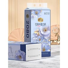 2080張懸掛式抽取衛生紙，平板衛生紙，家用擦拭衛生紙，大容量裝，原生木漿，柔軟親膚, 1個, 12包/ 箱(附掛鈎), 2080